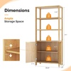 image:imageVINGLI Bookcase with Fluted Doors 71 Wood Storage Cabinet with Adjustable Shelves 6Tier Display Cabinet Bookshelf for Study Living Room Home Office Kitchen Pantry WalnutNature Oak