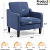 image:imageVINGLI Chair Navy Blue Upholstered Linen Accent Chair for Living Room Bedroom MidCentury Modern Arm Chair Comfy Reading Chair with Scooped Arms
