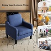 image:imageVINGLI Chair Navy Blue Upholstered Linen Accent Chair for Living Room Bedroom MidCentury Modern Arm Chair Comfy Reading Chair with Scooped Arms