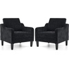image:imageVINGLI Chair Olive Green Upholstered Chenille Accent Chair for Living Room Bedroom MidCentury Modern Arm Chair Comfy Reading Chair with Scooped ArmsBlack