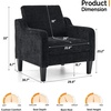 image:imageVINGLI Chair Olive Green Upholstered Chenille Accent Chair for Living Room Bedroom MidCentury Modern Arm Chair Comfy Reading Chair with Scooped ArmsBlack