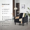 image:imageVINGLI Chair Olive Green Upholstered Chenille Accent Chair for Living Room Bedroom MidCentury Modern Arm Chair Comfy Reading Chair with Scooped ArmsBlack