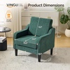 image:imageVINGLI Chair Olive Green Upholstered Chenille Accent Chair for Living Room Bedroom MidCentury Modern Arm Chair Comfy Reading Chair with Scooped ArmsDark Green