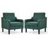 image:imageVINGLI Chair Olive Green Upholstered Chenille Accent Chair for Living Room Bedroom MidCentury Modern Arm Chair Comfy Reading Chair with Scooped ArmsDark Green