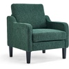 image:imageVINGLI Chair Olive Green Upholstered Chenille Accent Chair for Living Room Bedroom MidCentury Modern Arm Chair Comfy Reading Chair with Scooped ArmsDark Green
