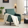 image:imageVINGLI Chair Olive Green Upholstered Chenille Accent Chair for Living Room Bedroom MidCentury Modern Arm Chair Comfy Reading Chair with Scooped ArmsDark Green
