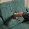 image:imageVINGLI Chair Olive Green Upholstered Chenille Accent Chair for Living Room Bedroom MidCentury Modern Arm Chair Comfy Reading Chair with Scooped ArmsDark Green