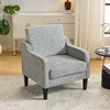 image:imageVINGLI Chair Olive Green Upholstered Chenille Accent Chair for Living Room Bedroom MidCentury Modern Arm Chair Comfy Reading Chair with Scooped ArmsLight Gray