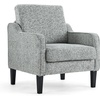 image:imageVINGLI Chair Olive Green Upholstered Chenille Accent Chair for Living Room Bedroom MidCentury Modern Arm Chair Comfy Reading Chair with Scooped ArmsLight Gray