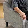 image:imageVINGLI Chair Olive Green Upholstered Chenille Accent Chair for Living Room Bedroom MidCentury Modern Arm Chair Comfy Reading Chair with Scooped ArmsLight Gray