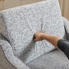 image:imageVINGLI Chair Olive Green Upholstered Chenille Accent Chair for Living Room Bedroom MidCentury Modern Arm Chair Comfy Reading Chair with Scooped ArmsLight Gray