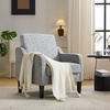 image:imageVINGLI Chair Olive Green Upholstered Chenille Accent Chair for Living Room Bedroom MidCentury Modern Arm Chair Comfy Reading Chair with Scooped ArmsLight Gray