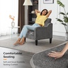 image:imageVINGLI Chair Olive Green Upholstered Chenille Accent Chair for Living Room Bedroom MidCentury Modern Arm Chair Comfy Reading Chair with Scooped ArmsLight Grey