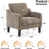 image:imageVINGLI Chair Olive Green Upholstered Chenille Accent Chair for Living Room Bedroom MidCentury Modern Arm Chair Comfy Reading Chair with Scooped ArmsLight Brown