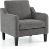 image:imageVINGLI Chair Olive Green Upholstered Chenille Accent Chair for Living Room Bedroom MidCentury Modern Arm Chair Comfy Reading Chair with Scooped ArmsLight Grey