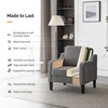 image:imageVINGLI Chair Olive Green Upholstered Chenille Accent Chair for Living Room Bedroom MidCentury Modern Arm Chair Comfy Reading Chair with Scooped ArmsLight Grey