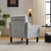 image:imageVINGLI Chair Olive Green Upholstered Chenille Accent Chair for Living Room Bedroom MidCentury Modern Arm Chair Comfy Reading Chair with Scooped ArmsLight Gray