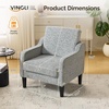 image:imageVINGLI Chair Olive Green Upholstered Chenille Accent Chair for Living Room Bedroom MidCentury Modern Arm Chair Comfy Reading Chair with Scooped ArmsLight Gray
