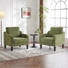 image:imageVINGLI Chair Olive Green Upholstered Chenille Accent Chair for Living Room Bedroom MidCentury Modern Arm Chair Comfy Reading Chair with Scooped ArmsOlive Green