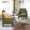 image:imageVINGLI Chair Olive Green Upholstered Chenille Accent Chair for Living Room Bedroom MidCentury Modern Arm Chair Comfy Reading Chair with Scooped ArmsOlive Green