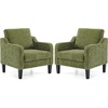image:imageVINGLI Chair Olive Green Upholstered Chenille Accent Chair for Living Room Bedroom MidCentury Modern Arm Chair Comfy Reading Chair with Scooped ArmsOlive Green