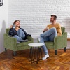 image:imageVINGLI Chair Olive Green Upholstered Chenille Accent Chair for Living Room Bedroom MidCentury Modern Arm Chair Comfy Reading Chair with Scooped ArmsOlive Green