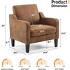 image:imageVINGLI Chair Olive Green Upholstered Chenille Accent Chair for Living Room Bedroom MidCentury Modern Arm Chair Comfy Reading Chair with Scooped ArmsRustic