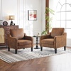 image:imageVINGLI Chair Olive Green Upholstered Chenille Accent Chair for Living Room Bedroom MidCentury Modern Arm Chair Comfy Reading Chair with Scooped ArmsRustic