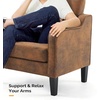 image:imageVINGLI Chair Olive Green Upholstered Chenille Accent Chair for Living Room Bedroom MidCentury Modern Arm Chair Comfy Reading Chair with Scooped ArmsRustic