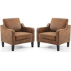 image:imageVINGLI Chair Olive Green Upholstered Chenille Accent Chair for Living Room Bedroom MidCentury Modern Arm Chair Comfy Reading Chair with Scooped ArmsRustic