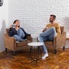image:imageVINGLI Chair Olive Green Upholstered Chenille Accent Chair for Living Room Bedroom MidCentury Modern Arm Chair Comfy Reading Chair with Scooped ArmsRustic