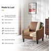 image:imageVINGLI Chair Olive Green Upholstered Chenille Accent Chair for Living Room Bedroom MidCentury Modern Arm Chair Comfy Reading Chair with Scooped ArmsRustic