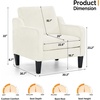 image:imageVINGLI Chair Olive Green Upholstered Chenille Accent Chair for Living Room Bedroom MidCentury Modern Arm Chair Comfy Reading Chair with Scooped ArmsWhite