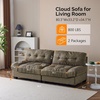 image:imageVINGLI Cloud Couch 80 Loveseat 224 Deep Seat Suede Upholstery Cozy Comfy Couches for Living Room Modern Love Seat Sofa Pillow Armrest BrownBrown