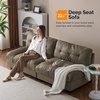 image:imageVINGLI Cloud Couch 80 Loveseat 224 Deep Seat Suede Upholstery Cozy Comfy Couches for Living Room Modern Love Seat Sofa Pillow Armrest BrownBrown