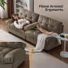 image:imageVINGLI Cloud Couch 80 Loveseat 224 Deep Seat Suede Upholstery Cozy Comfy Couches for Living Room Modern Love Seat Sofa Pillow Armrest BrownBrown