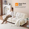 image:imageVINGLI Cloud Couch 80 Loveseat 224 Deep Seat Suede Upholstery Cozy Comfy Couches for Living Room Modern Love Seat Sofa Pillow Armrest BrownWhite