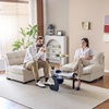 image:imageVINGLI Cloud Couch 80 Loveseat 224 Deep Seat Suede Upholstery Cozy Comfy Couches for Living Room Modern Love Seat Sofa Pillow Armrest BrownWhite