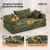 image:imageVINGLI Convertible Futon Sofa Bed Upholstered Corduroy Boneless Couch King Size Floor Loveseat Sleeper Sofa with 2in1 Throw Pillow amp Blanket Couches for Living Room Bedroom Lounge GreenGreen