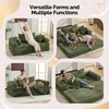 image:imageVINGLI Convertible Futon Sofa Bed Upholstered Corduroy Boneless Couch King Size Floor Loveseat Sleeper Sofa with 2in1 Throw Pillow amp Blanket Couches for Living Room Bedroom Lounge GreenGreen