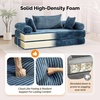 image:imageVINGLI Convertible Futon Sofa Bed Upholstered Corduroy Boneless Couch King Size Floor Loveseat Sleeper Sofa with 2in1 Throw Pillow amp Blanket Couches for Living Room Bedroom Lounge GreenNavy Blue