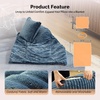 image:imageVINGLI Convertible Futon Sofa Bed Upholstered Corduroy Boneless Couch King Size Floor Loveseat Sleeper Sofa with 2in1 Throw Pillow amp Blanket Couches for Living Room Bedroom Lounge GreenNavy Blue
