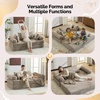 image:imageVINGLI Convertible Futon Sofa Bed Upholstered Corduroy Boneless Couch King Size Floor Loveseat Sleeper Sofa with 2in1 Throw Pillow amp Blanket Couches for Living Room Bedroom Lounge GreenGrey