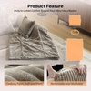 image:imageVINGLI Convertible Futon Sofa Bed Upholstered Corduroy Boneless Couch King Size Floor Loveseat Sleeper Sofa with 2in1 Throw Pillow amp Blanket Couches for Living Room Bedroom Lounge GreenGrey