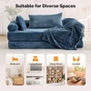 image:imageVINGLI Convertible Futon Sofa Bed Upholstered Corduroy Boneless Couch King Size Floor Loveseat Sleeper Sofa with 2in1 Throw Pillow amp Blanket Couches for Living Room Bedroom Lounge GreenNavy Blue