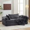 image:imageVINGLI Convertible Futon Sofa Bed Upholstered Corduroy Boneless Couch King Size Floor Loveseat Sleeper Sofa with 2in1 Throw Pillow amp Blanket Couches for Living Room Bedroom Lounge GreenDark Grey