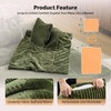 image:imageVINGLI Convertible Futon Sofa Bed Upholstered Corduroy Boneless Couch King Size Floor Loveseat Sleeper Sofa with 2in1 Throw Pillow amp Blanket Couches for Living Room Bedroom Lounge GreenGreen