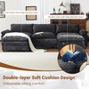 image:imageVINGLI Convertible Modular Sectional Sofa for Living Room with Deep Seat amp Movable 2Layer Ottoman Oversized LShape Cloud Sofa with Chaise amp Armrests Loveseat for Small Spaces Chenille BlackChenilleblack