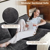 image:imageVINGLI Convertible Modular Sectional Sofa for Living Room with Deep Seat amp Movable 2Layer Ottoman Oversized LShape Cloud Sofa with Chaise amp Armrests Loveseat for Small Spaces Chenille BlackChenilleblack