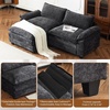 image:imageVINGLI Convertible Modular Sectional Sofa for Living Room with Deep Seat amp Movable 2Layer Ottoman Oversized LShape Cloud Sofa with Chaise amp Armrests Loveseat for Small Spaces Chenille BlackChenilleblack